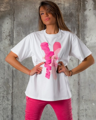 Pink Lens T-Shirt, White Color