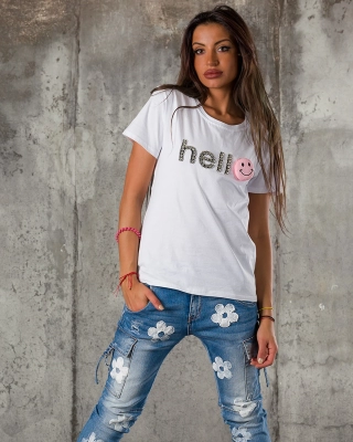Hello T-Shirt, White Color