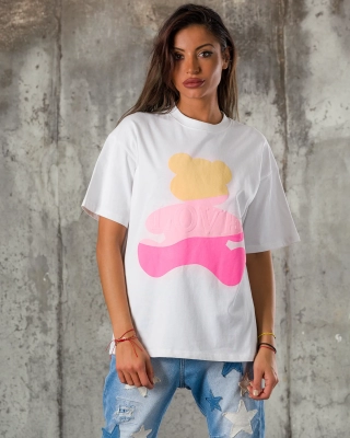 3D Love T-Shirt, White Color