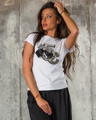 Bow Down T-Shirt, White Color