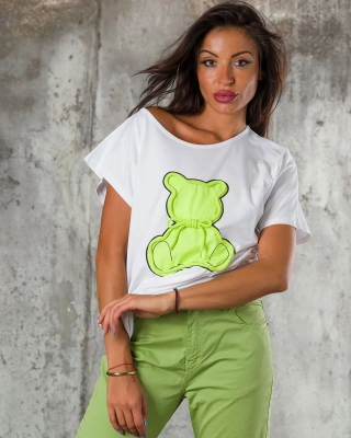 Coloring Book T-Shirt, White/Neon Yellow Color