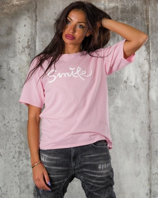 Smile T-Shirt, Pink Color