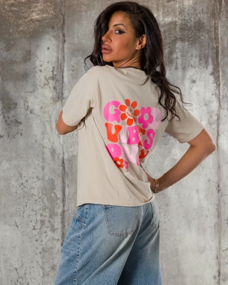 Rave T-Shirt, Taupe Color