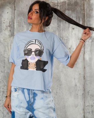 Boss Lady T-Shirt, Blue Color