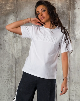 Bonjour T-Shirt, White Color