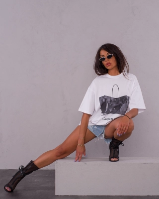 Canyon Bag Long T-Shirt, White Color