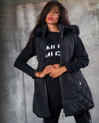 Control Hooded Vest, Black Color