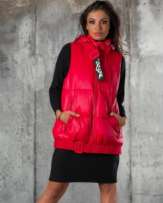 Normal Vest W/ Natural Down, Red Color