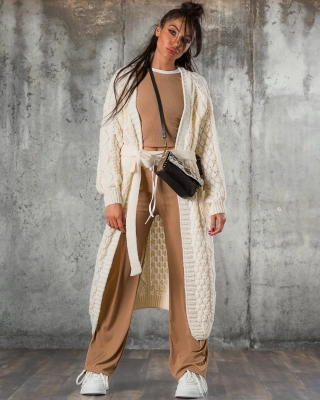Cozy Days Cardigan, Ecru Color