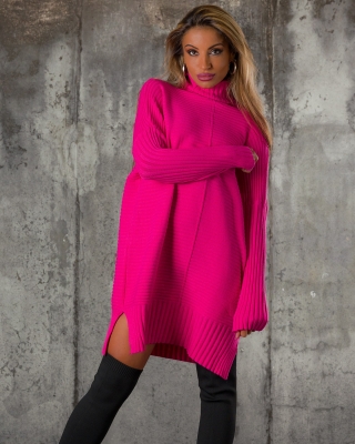 Everlee Long Sweater, Fuchsia Color