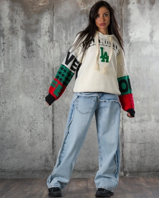 Take Me 2 LA Sweater, White Color