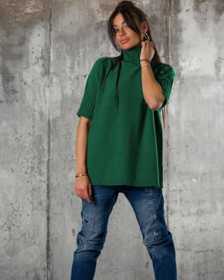 Пуловер Warm Inside, Тъмнозелен Цвят