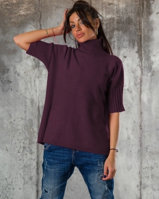 Пуловер Warm Inside, Тъмнолилав Цвят