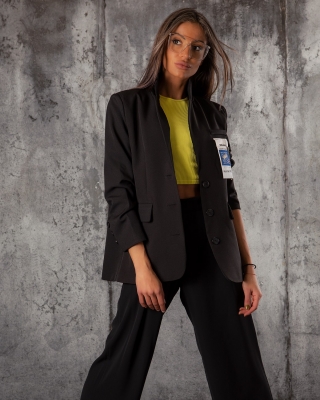 Dreamer Blazer With Back Accent, Black Color