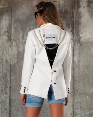 Feel It Blazer, White Color