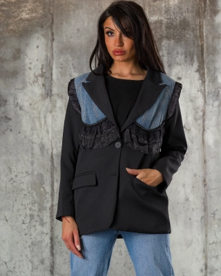 Cash It In Blazer, Black Color