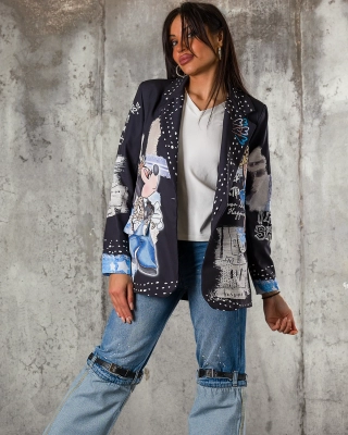 Bring Happiness Blazer, Black Color