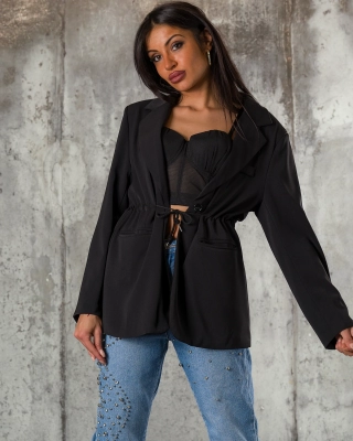 Double It Blazer, Black Color