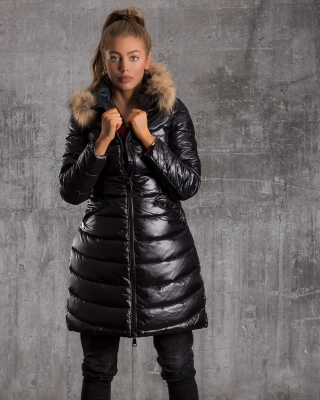 Pinecone Long Winter Jacket, Black Color