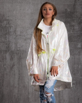 Millenial Iridescent Windbreaker, White Color
