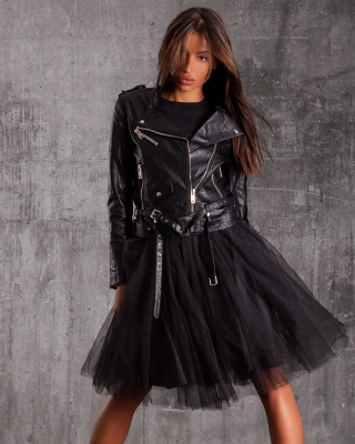 Republic Faux Leather Jacket, Black Color