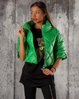 Hudson Cropped Jacket, Green Color