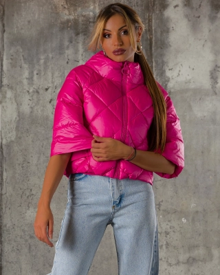 Hudson Cropped Jacket, Fuchsia Color