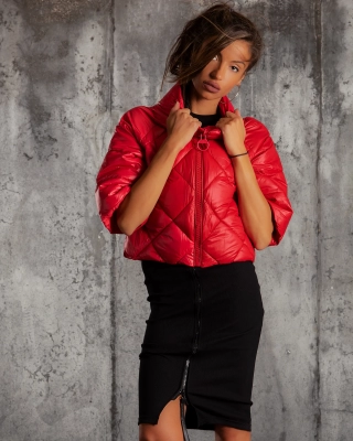 Hudson Cropped Jacket, Red Color