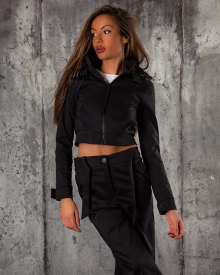 Voice Cropped Jacket, Black Color