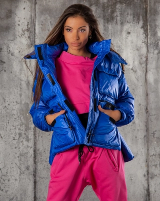 Melanie Jacket With Down And Feather Filling, Blue Color