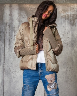 Tell A Story Jacket, Taupe Color