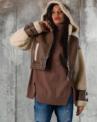 Don't Call Me Bomber Jacket, Brown Color