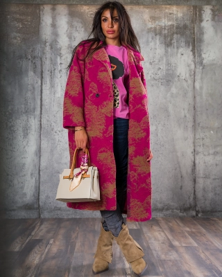 I Depend On Me Coat, Fuchsia Color