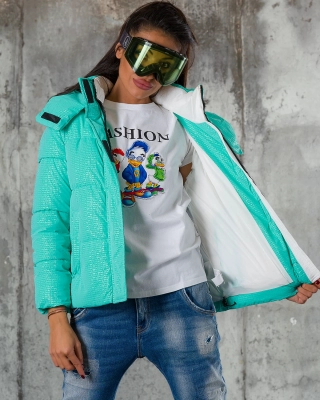 On Brand Puffer, Turquoise Color