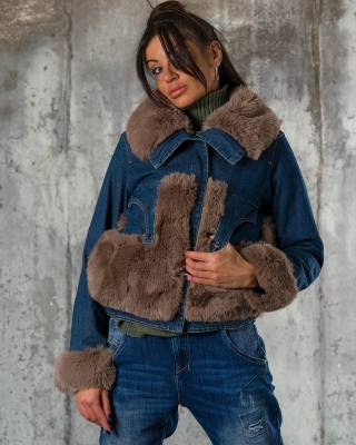 Middle of The Night Jacket, Blue/Brown Color