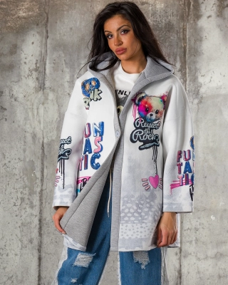 Punk Bear Coat, White Color