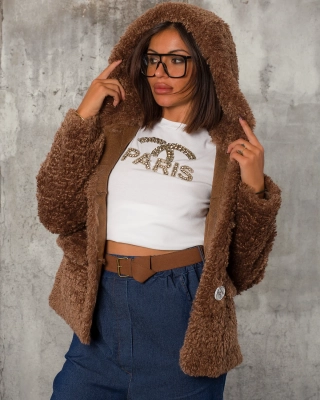 Палто Winter Teddy, Кафяв Цвят