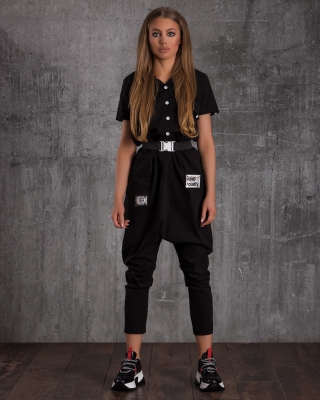 Better Days Belted Jumpsuit, Black Color