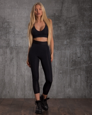 Minimalist Two-Piece Legging Set, Black Color