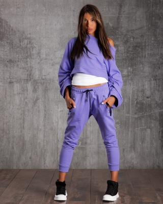 Over Two-Piece Set, Purple Color