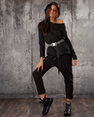 Wild Side Casual Set, Black Color