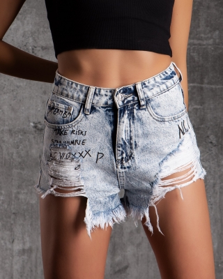 Euphoria Denim Shorts, Blue Color