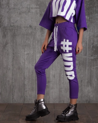 Air Sweatpants With Print, Purple Color