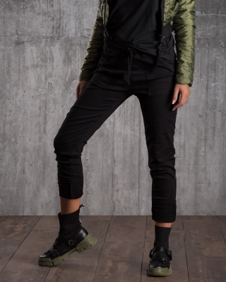 Erica Drawstring Trousers, Black Color