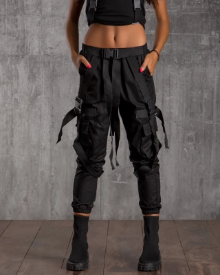 Technology Cargo Joggers, Black Color