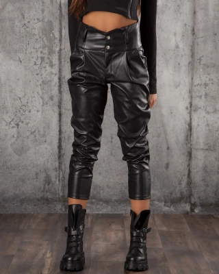 Кожен панталон Delina, Black Color