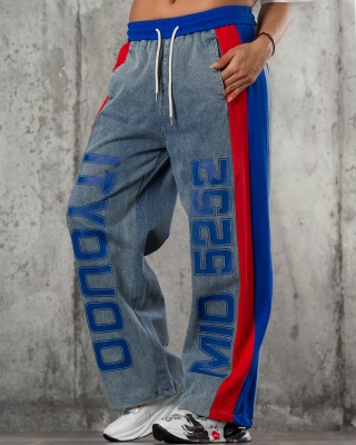 Airway Two-Fabric Trousers, Blue Color