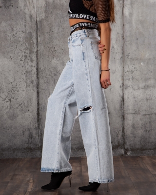 Desert Hills Wide-Leg Jeans, Blue Color