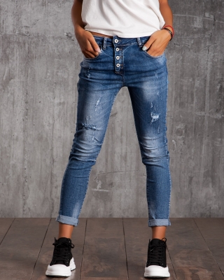 Taylor Button-Up Jeans, Blue Color