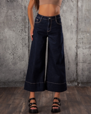 Berry Culotte Jeans, Blue Color
